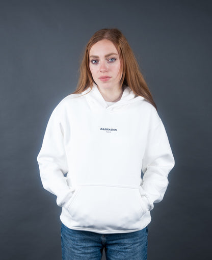 Sweat-shirt à capuche blanc et vert